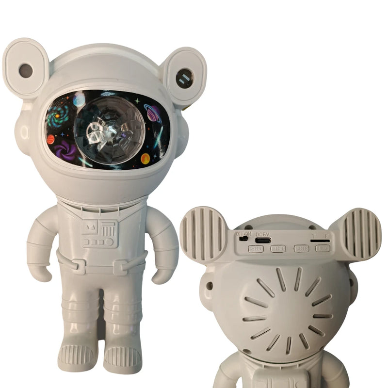Projetor Astronauta Galáxia LED USB com Controle Bluetooth – Luz Noturna Estrelada para Quarto