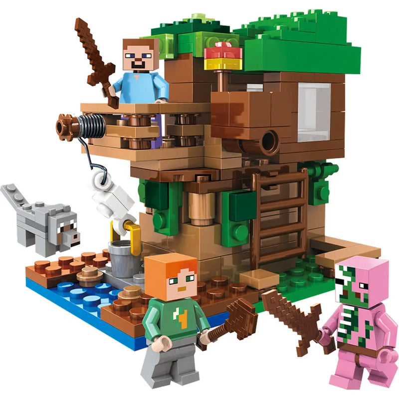 Brinquedo Educativo de Blocos de Construção da Fazenda da Casa na Árvore para Crianças