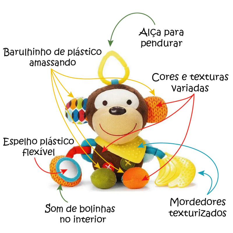 Pelúcia Fofoluxo com Chocalho e Mordedor (COM CERTIFICAÇÃO INMETRO)