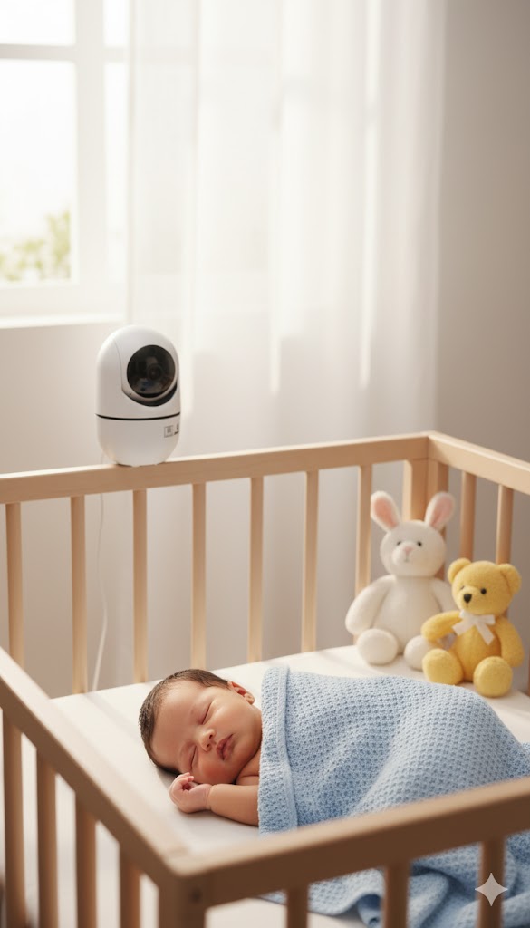 Câmera Ip Wifi Sem Fio Giratória Estilo Babá Eletrônica